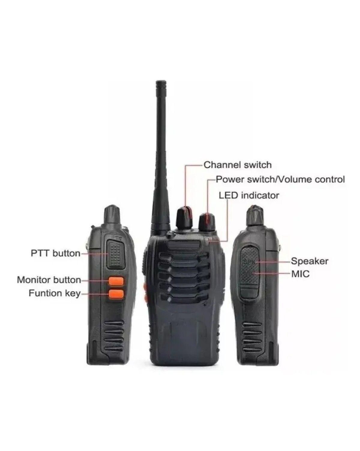 Radios Walkie Talkie Bf-888s Set 4 Recargables Por Usb Con Linterna Led Radio De Comunicacion-2