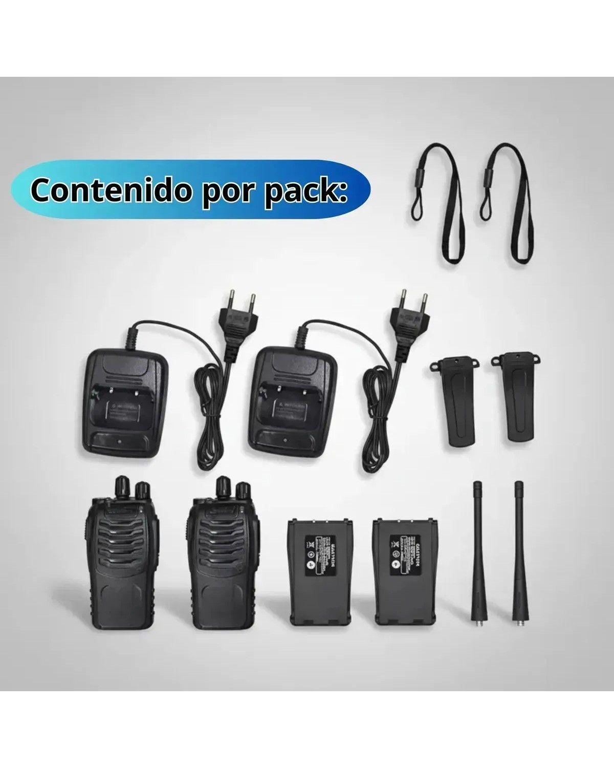 Radios Walkie Talkie Bf-888s Set 4 Recargables Por Usb Con Linterna Led Radio De Comunicacion-4