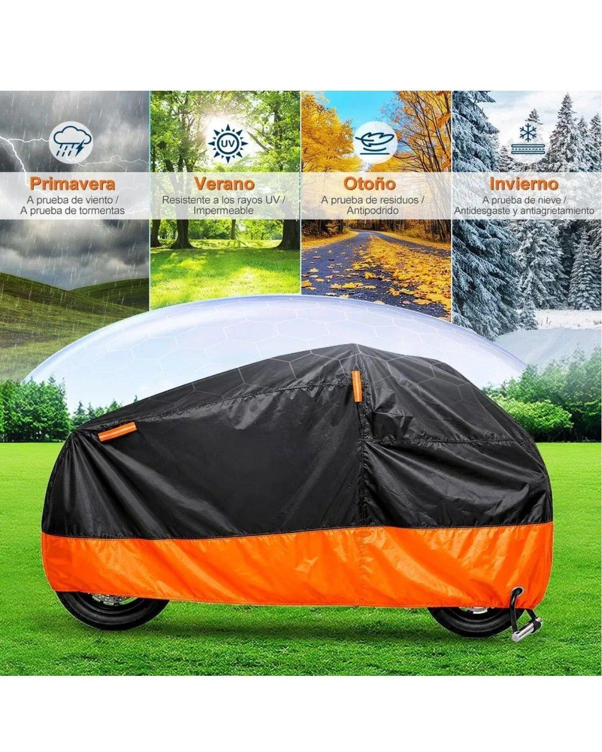 Funda Impermeable 100% Protector Cubre Motos Bicicletas Xl Negro-3
