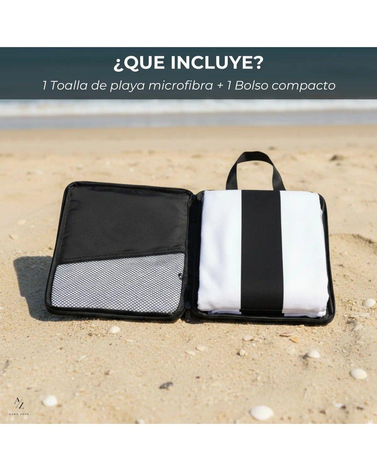 Toalla de Playa de Microfibra 160x90 cm con Bolso para Secado Rápido-3