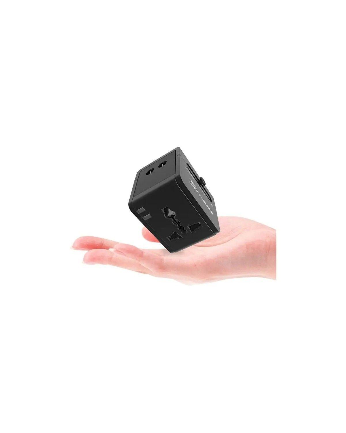 Adaptador Enchufe Universal Negro TL354 Con USB Viajes Brasil-2