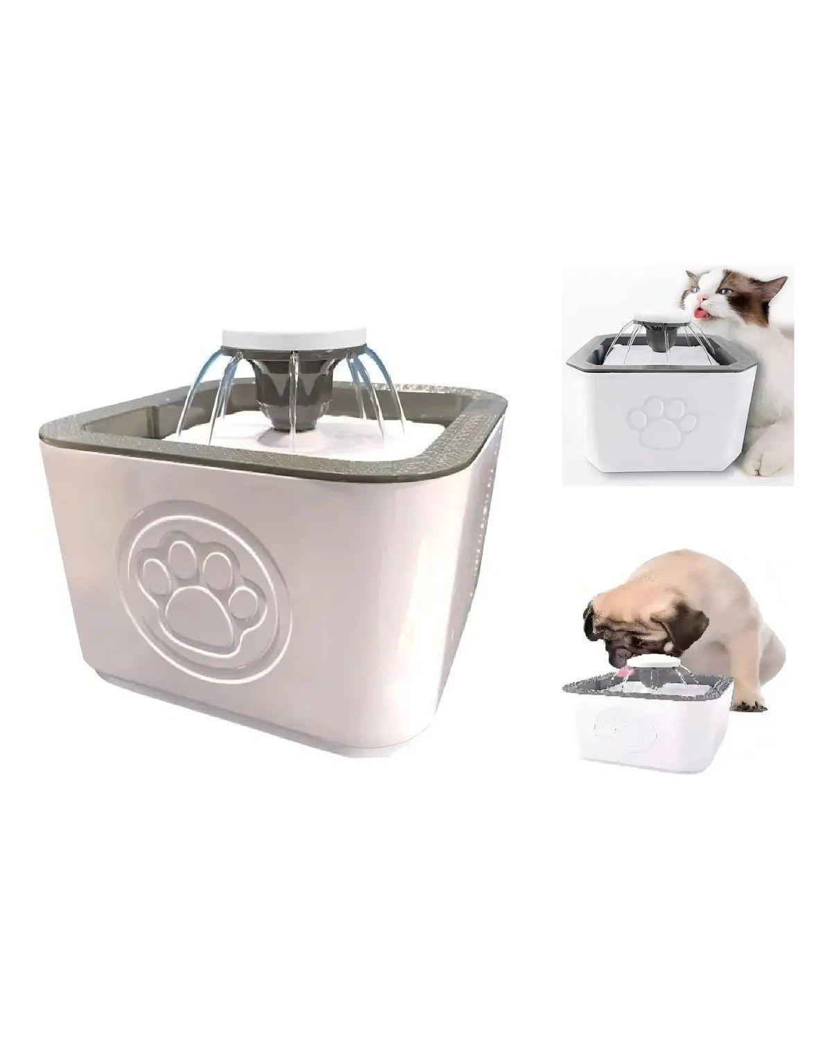 Fuente Bebedero Blanco Para Mascotas Agua Fresca 2.5 L Para Perro Y Gato-3