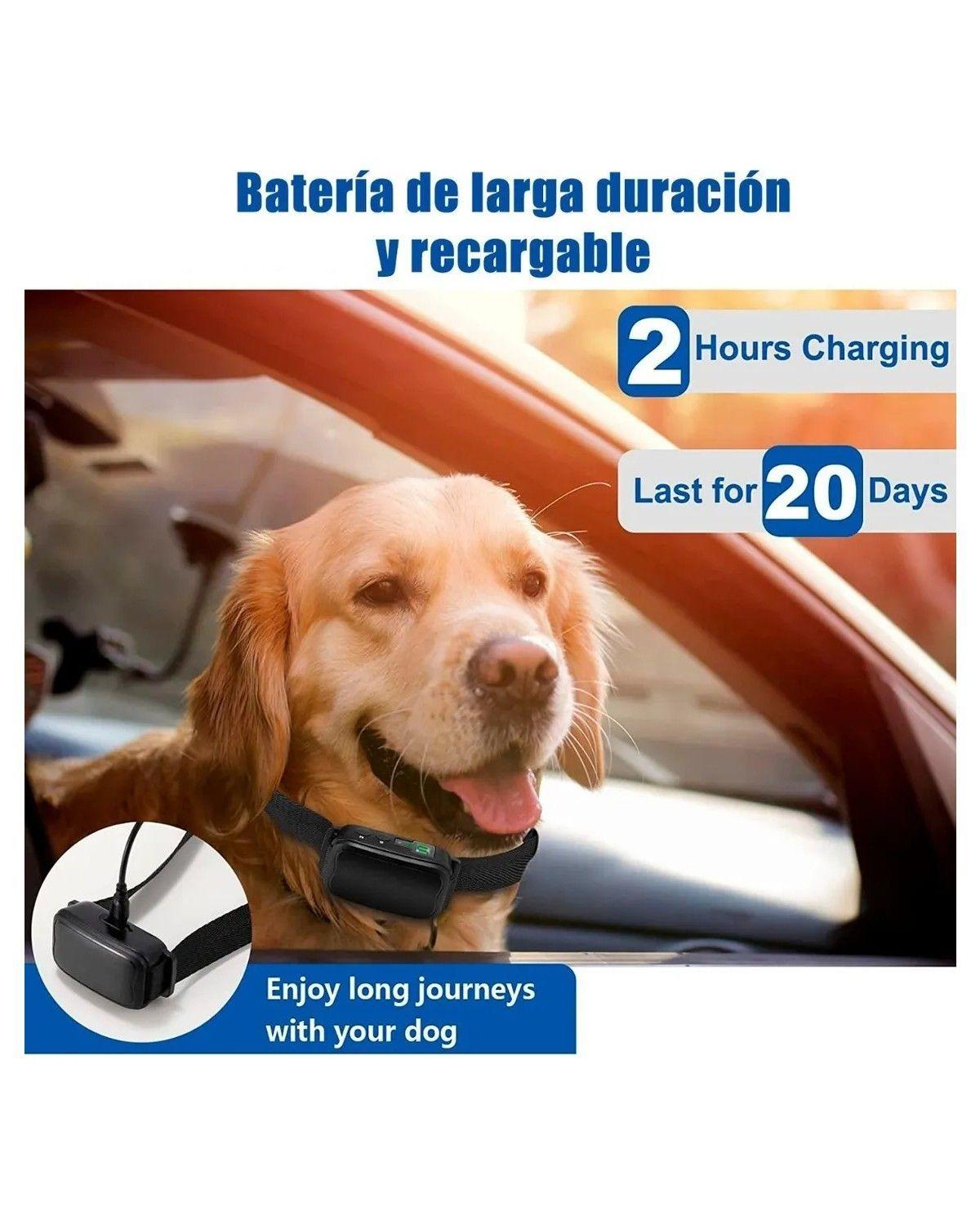 Collar Eléctrico Antiladridos Para Perro Mascotas Color Negro-2