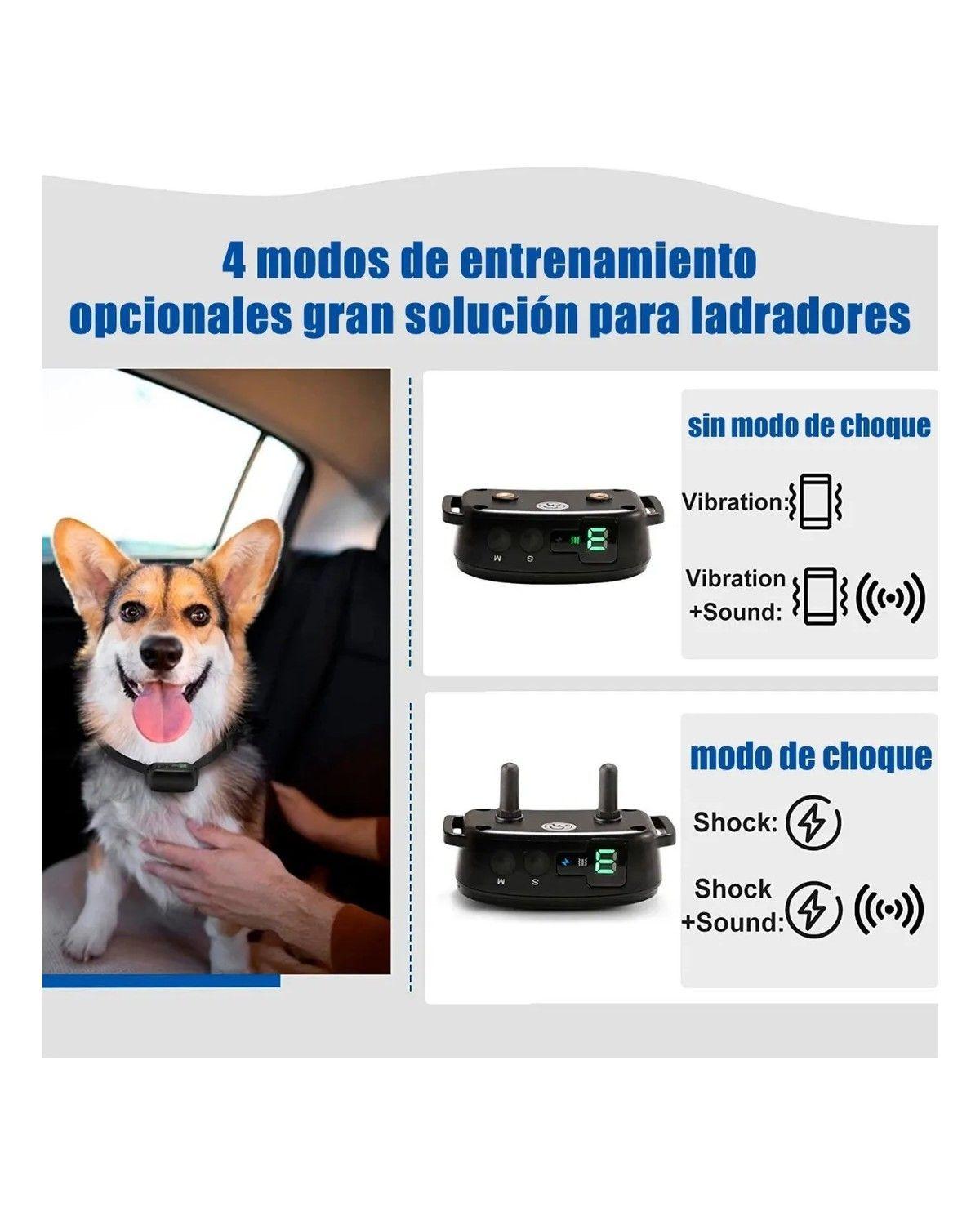 Collar Eléctrico Antiladridos Para Perro Mascotas Color Negro-3