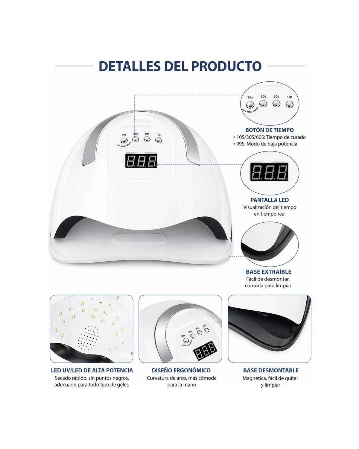 Secador Uña Uv Led Lampara Manicure Profesional 180w Color Blanco-1