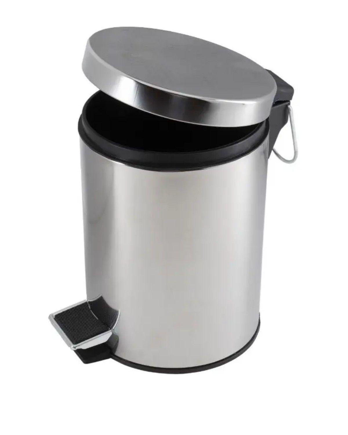 Basurero Papelero Pedal 5 L Acero Inoxidable-1
