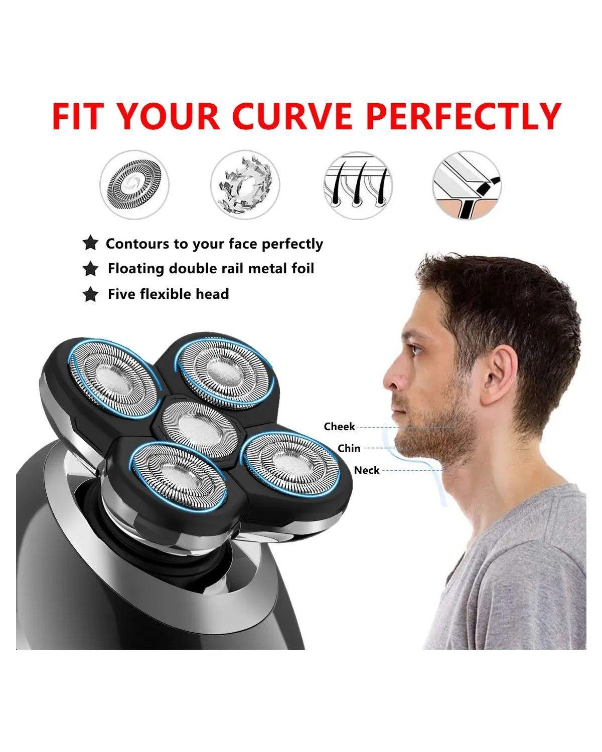 Afeitadora Electrica 5 En 1 Rasuradora De Cabeza Y Cuerpo-3