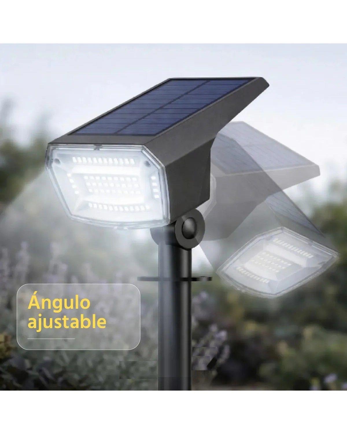 Foco Lampara Estaca Solar Led Jardin Impermeable X2 Negro-2
