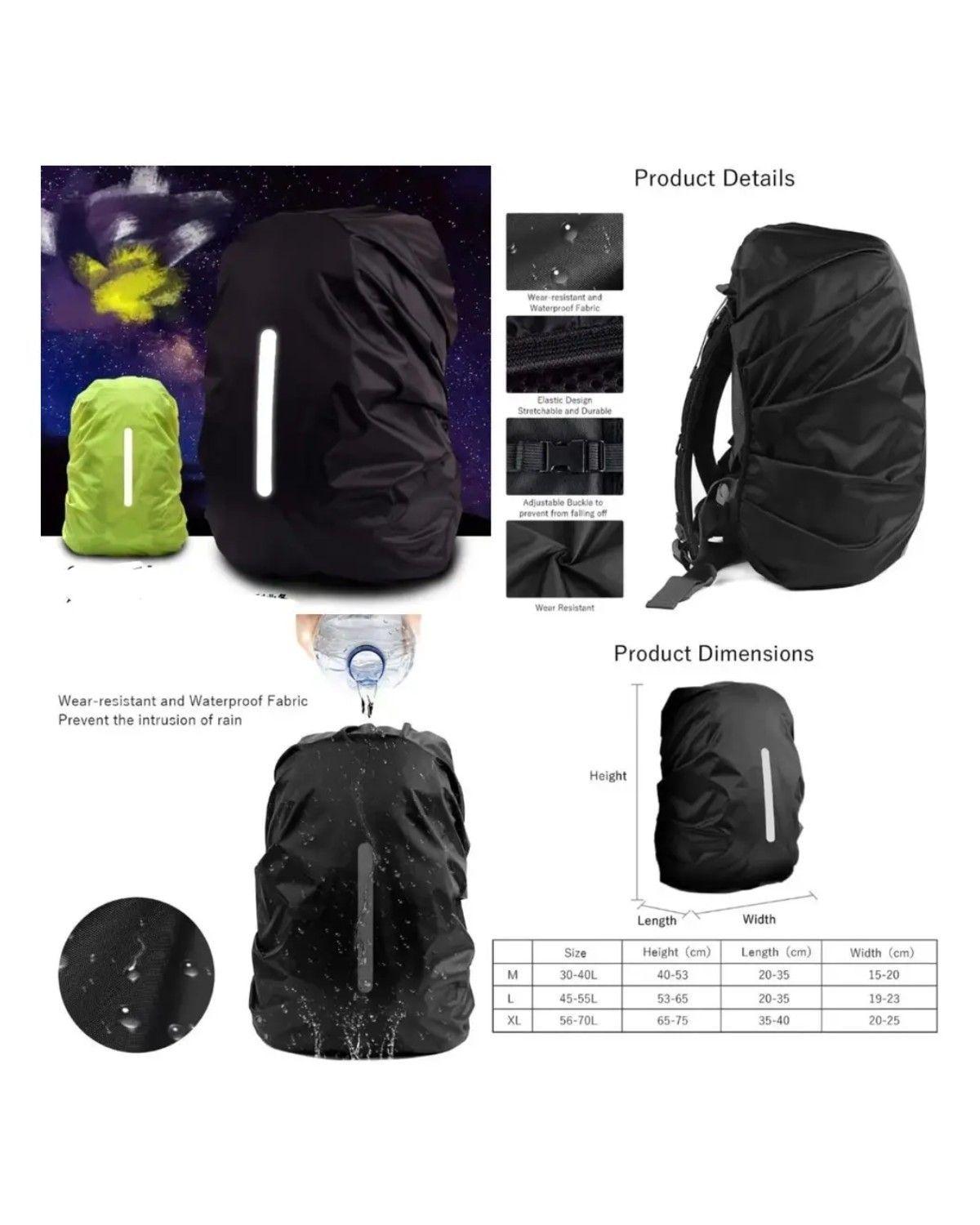 Cubre Mochila Cobertor Impermeable Reflectante Funda 40lts-3