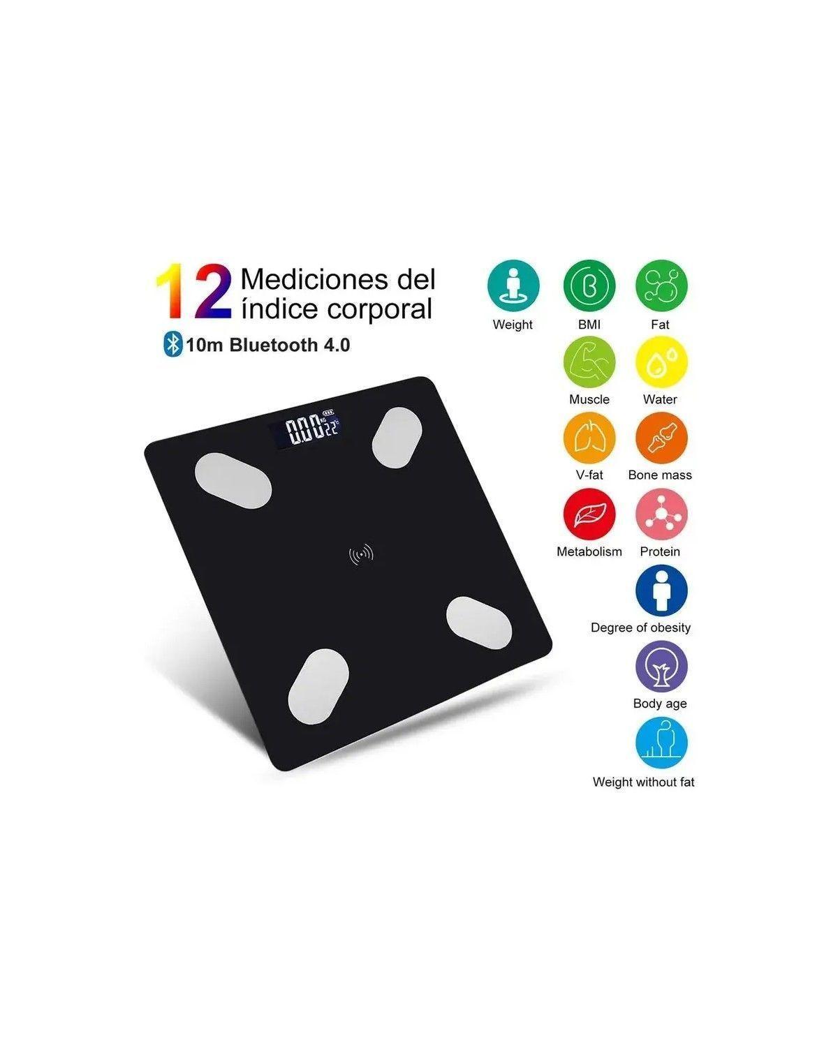 Bascula Inteligente Digital Color Negro Con Baterias-2