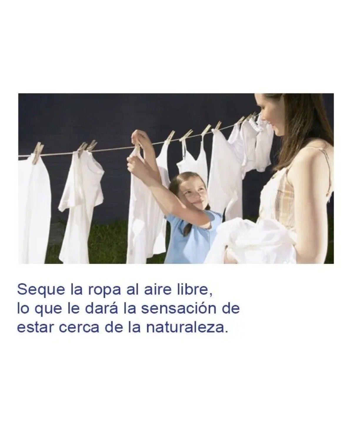 Tendedero Retráctil 12m ABS Nailon Acero Interior Exterior Blanco-4