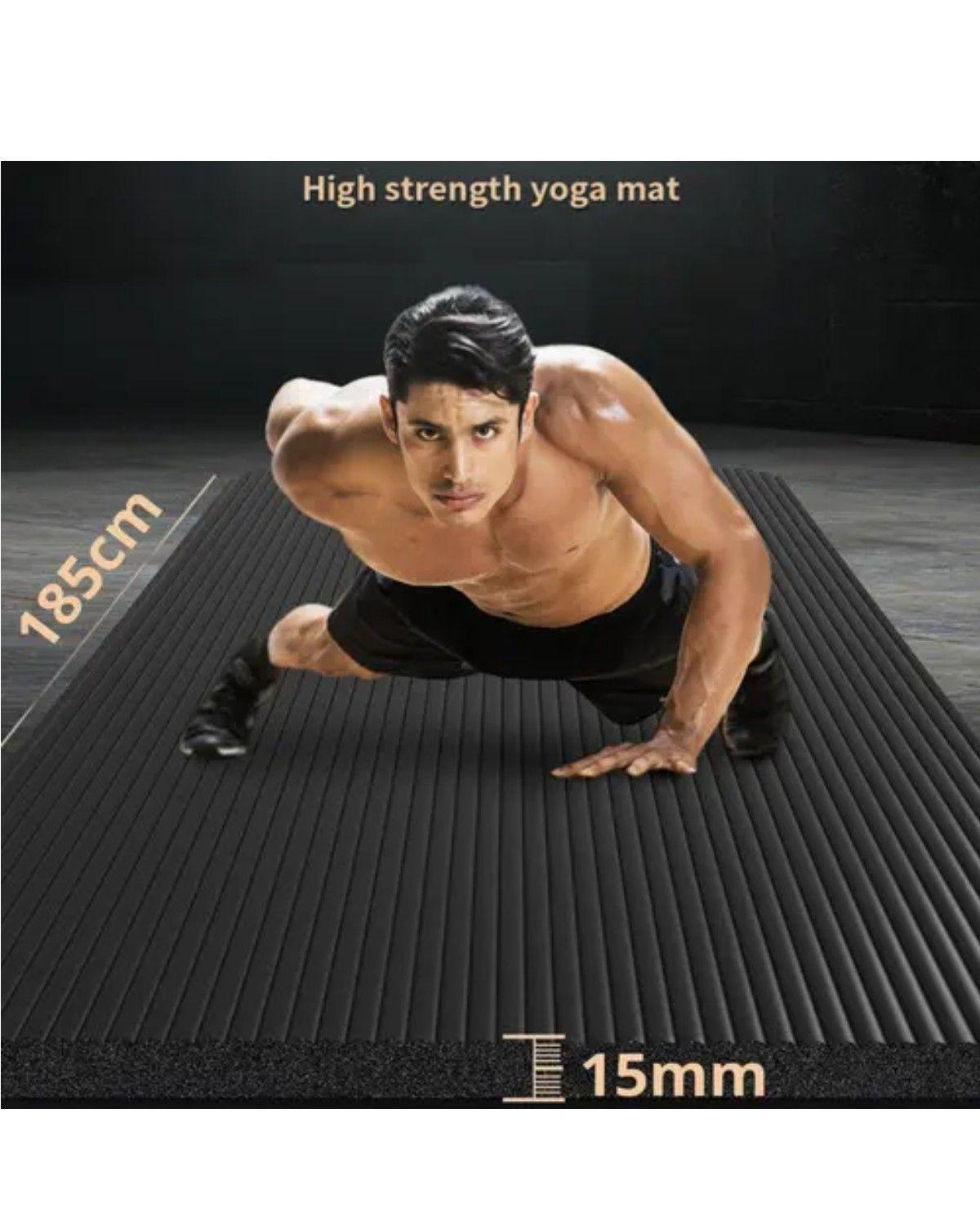 Colchoneta Yoga Mat Antideslizante 15mm Negra con Bolso-2