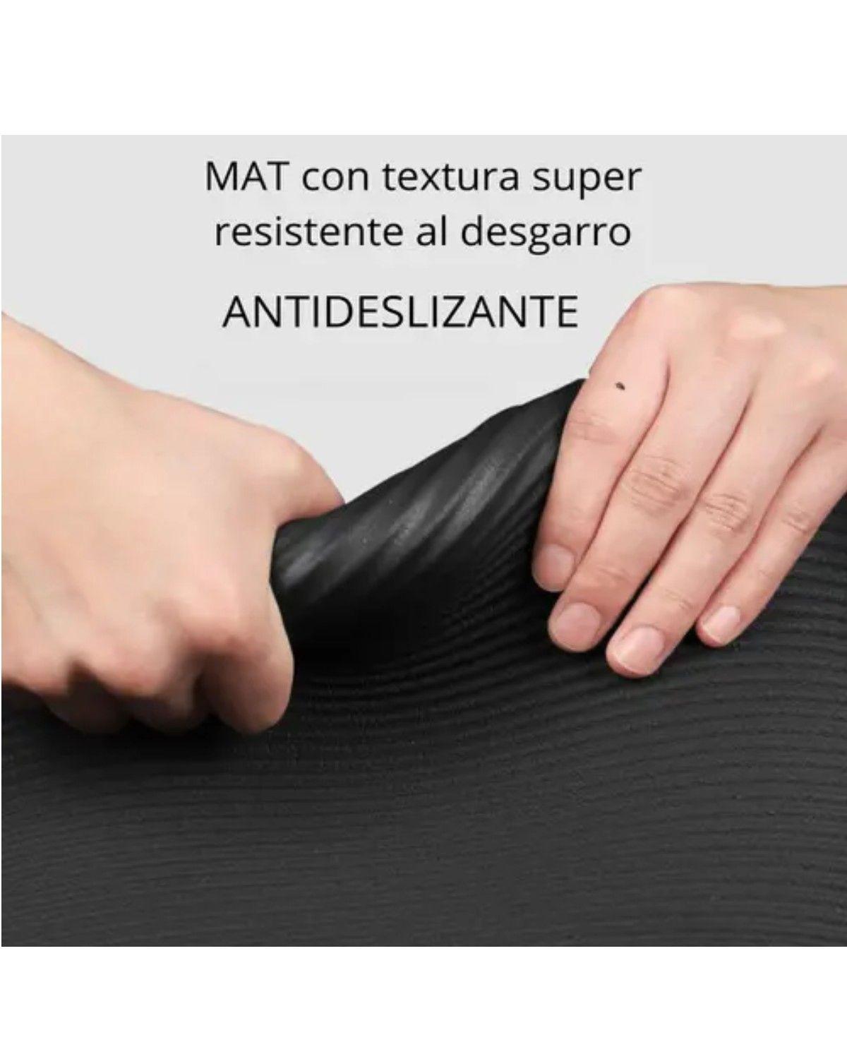 Colchoneta Yoga Mat Antideslizante 15mm Negra con Bolso-3