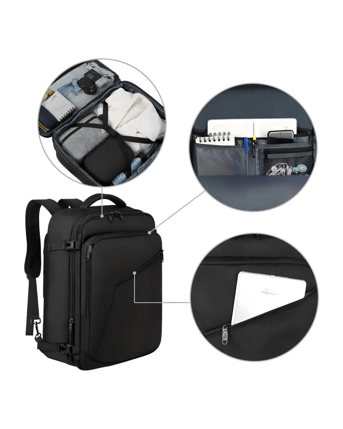 Mochila De Viaje, Impermeable, Expandible y Antirrobo Grande Equipaje De Mano De 10 Kg-2