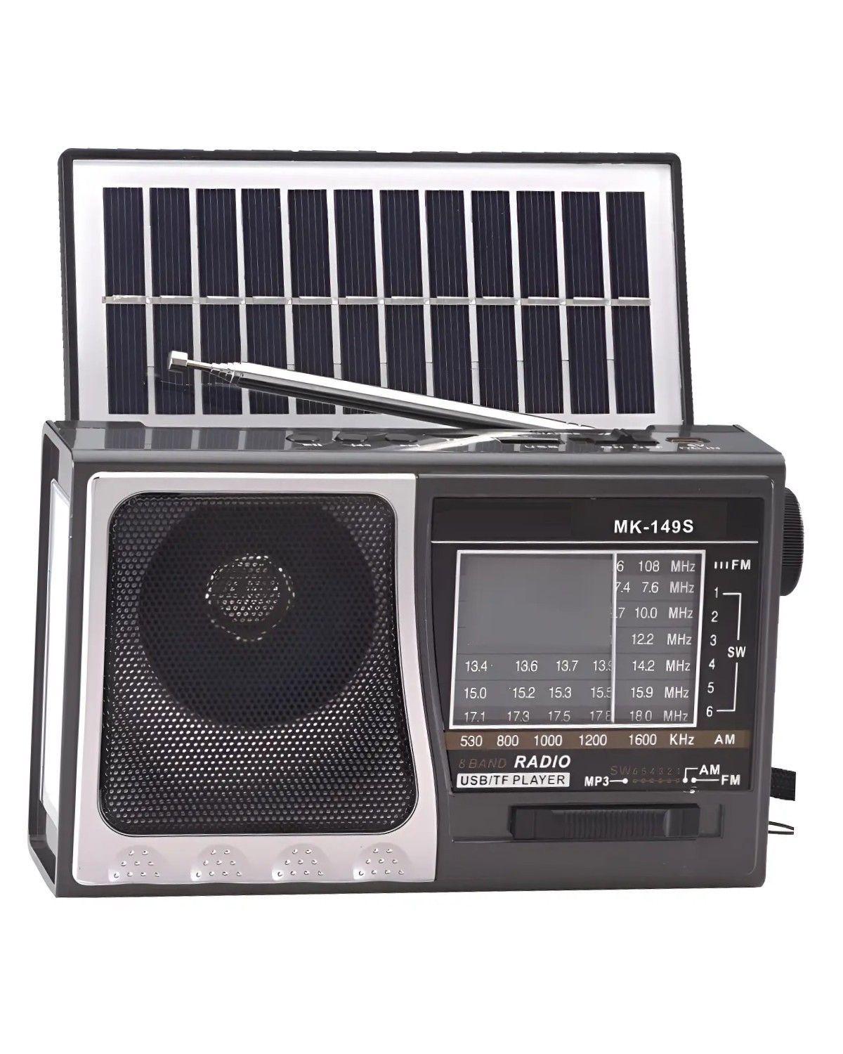 Radio Portatil Solar Linterna 8 Bandas Hifi Sd Usb Portátil-0