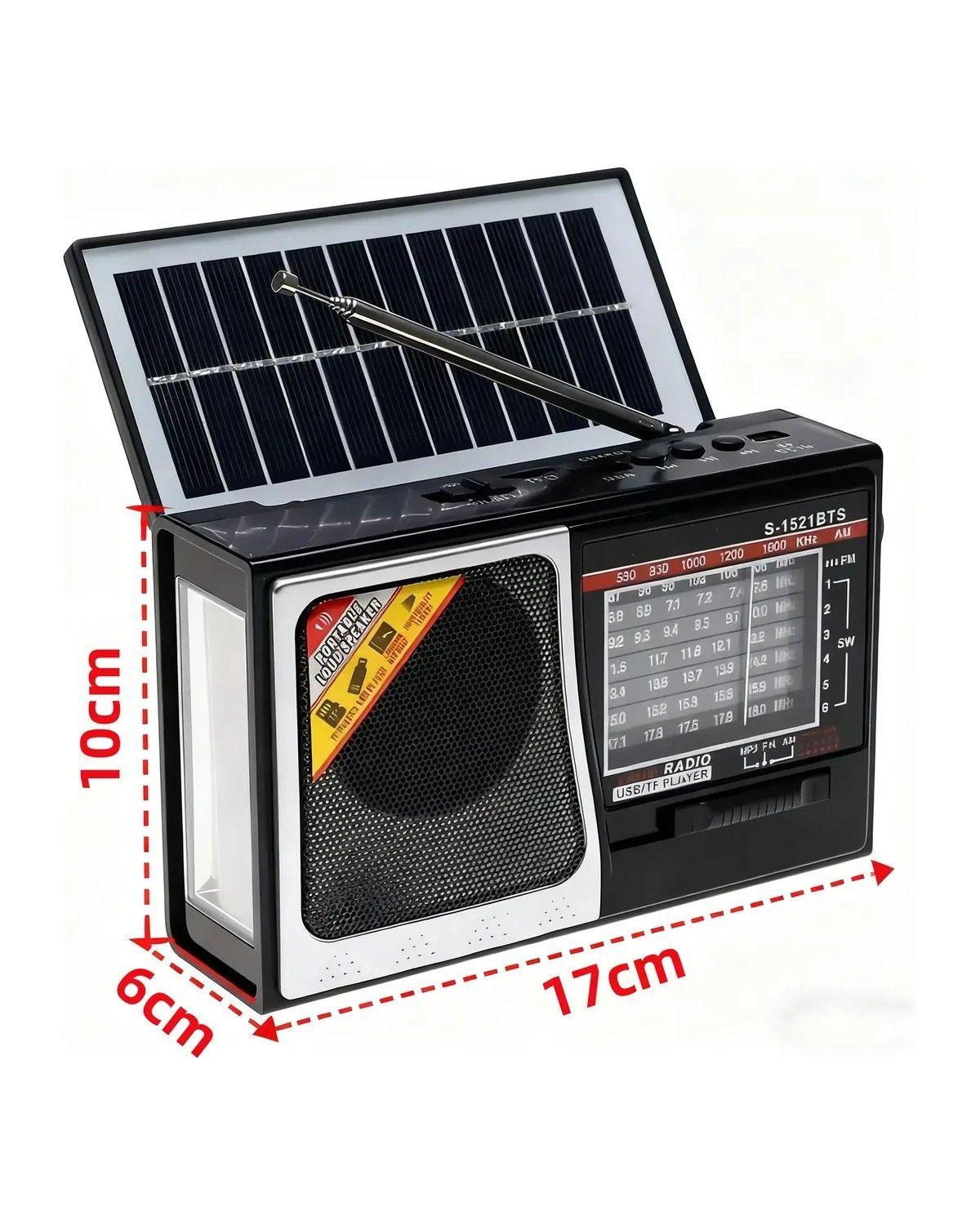 Radio Portatil Solar Linterna 8 Bandas Hifi Sd Usb Portátil-3