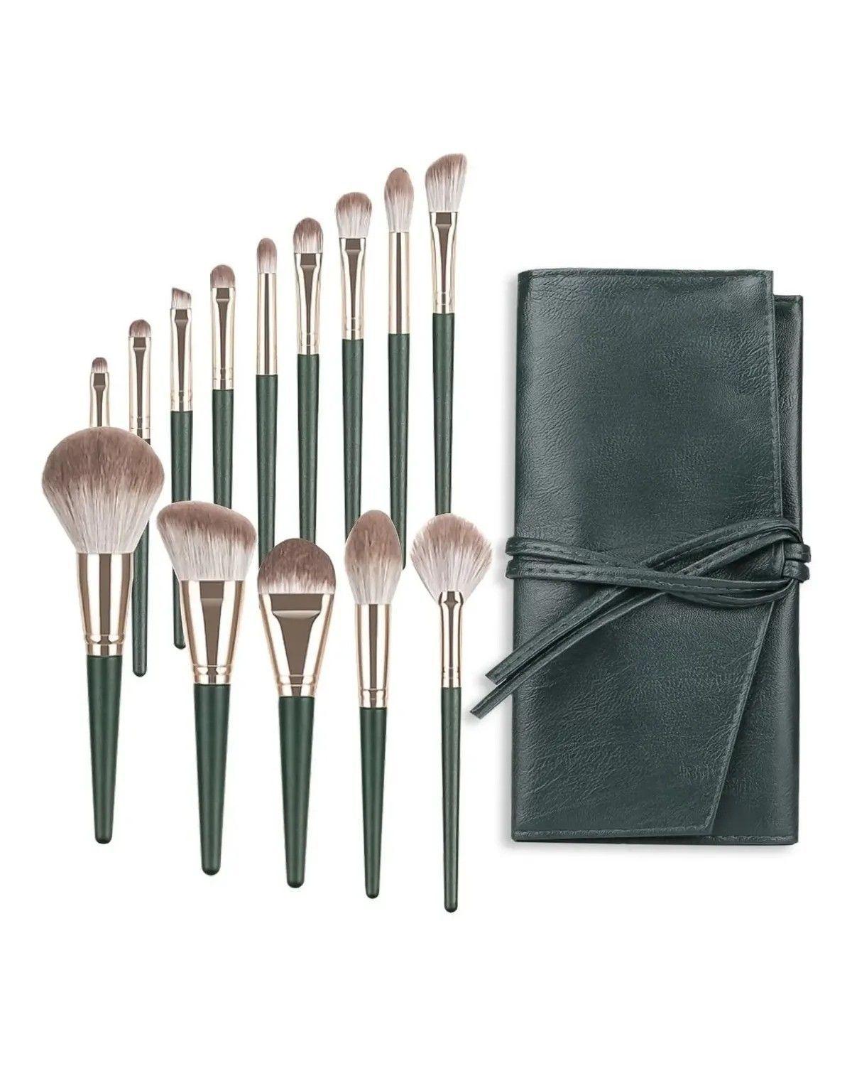 Set 14 Brochas Maquillaje Profesional Cepillos Con Bolsa-0