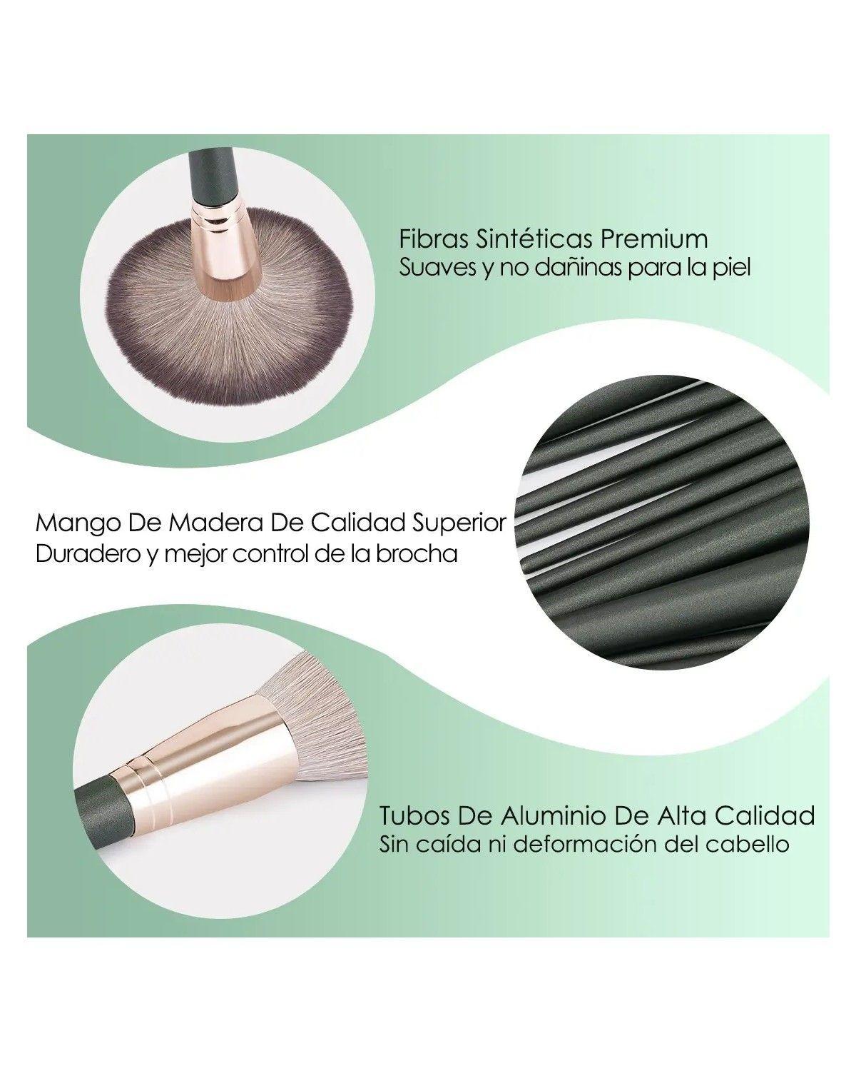 Set 14 Brochas Maquillaje Profesional Cepillos Con Bolsa-1