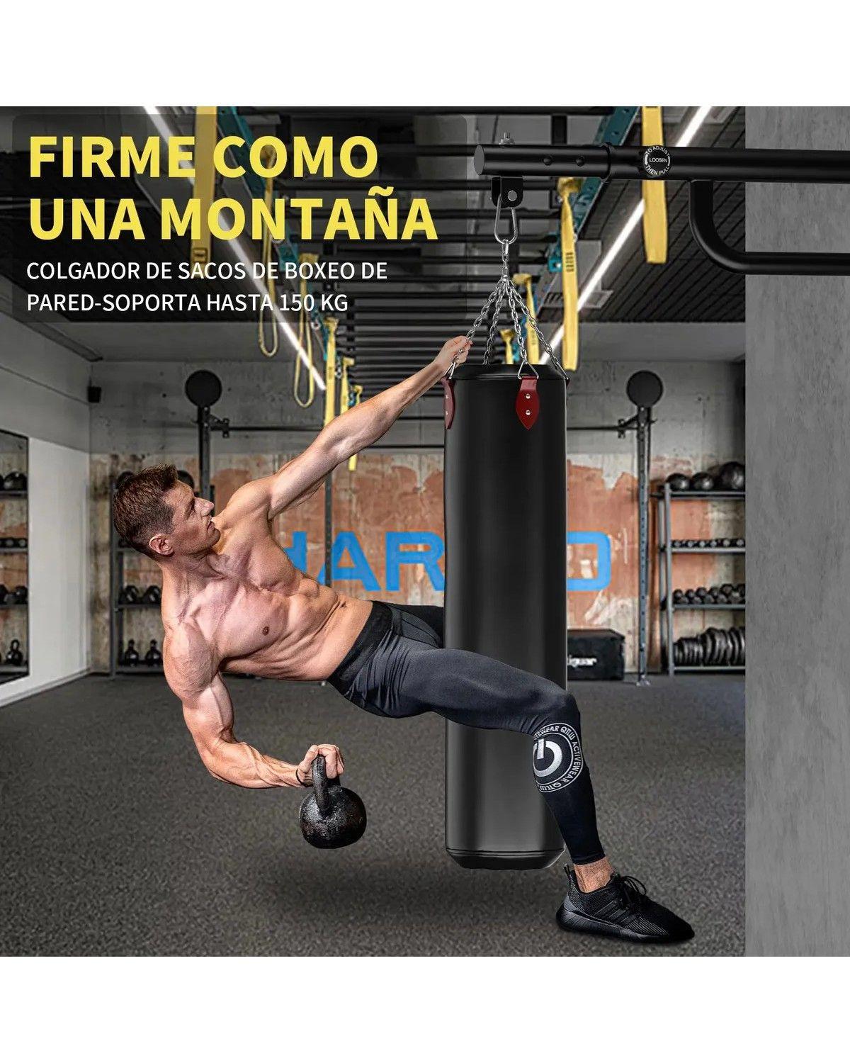 Estirable Soporte Saco Boxeo Ejercicio Colgante Pared 150kg Color Negro-3