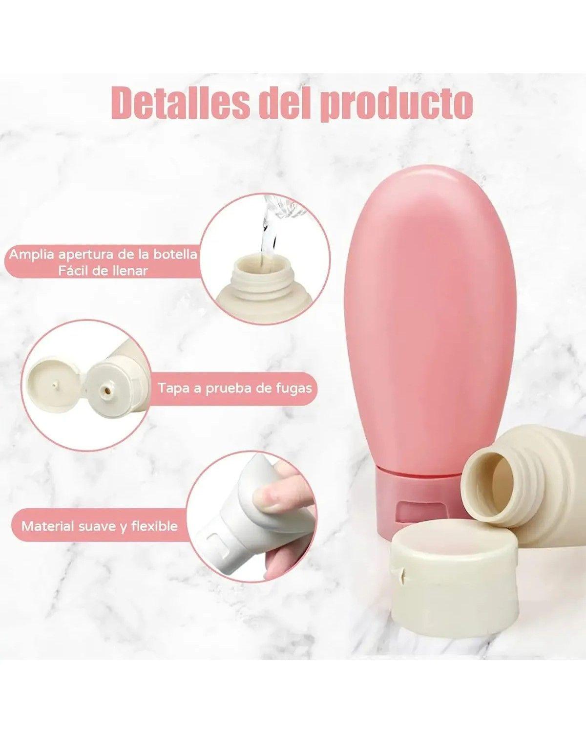 Set Botella De Viaje Dispensadora Contenedores Accesorios-4