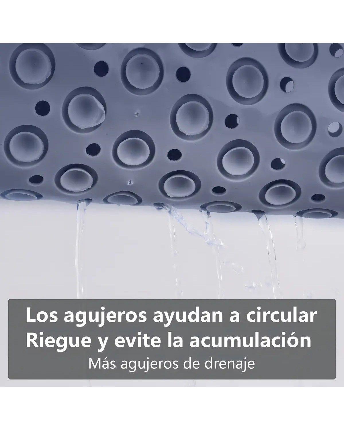 Tapete Goma Antideslizante Piso De Ducha Baño 36×69cm Gris-2