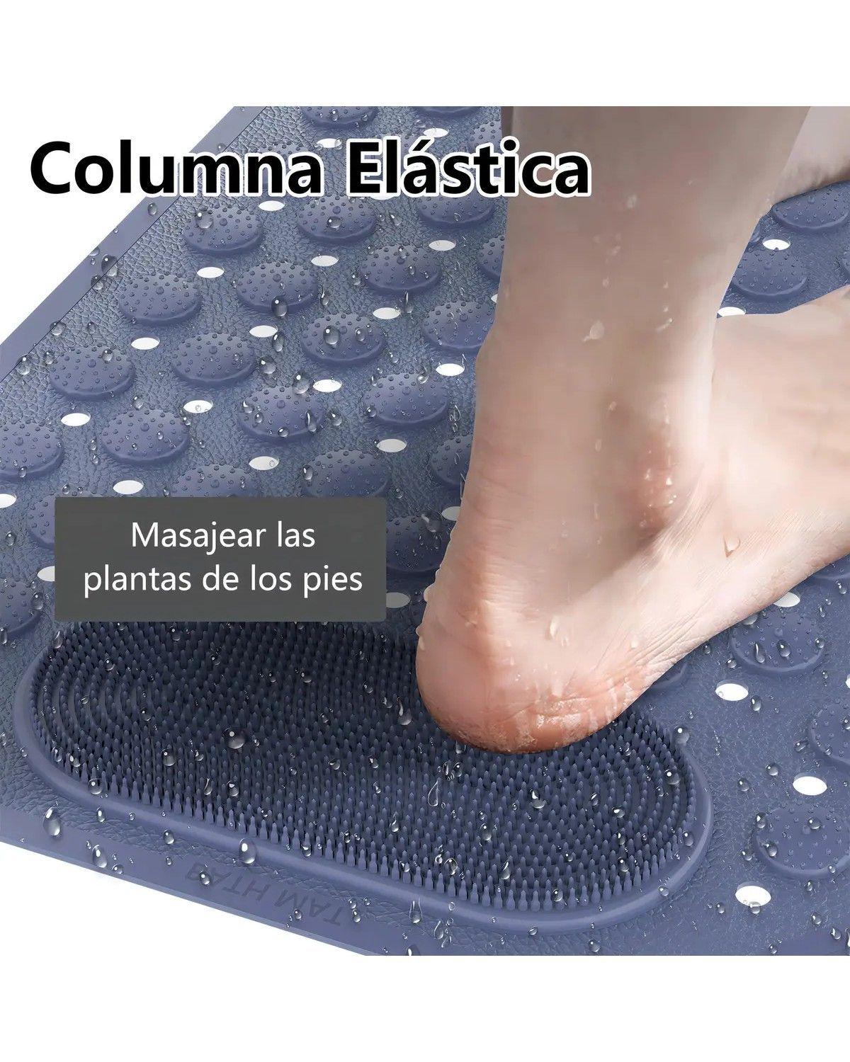 Tapete Goma Antideslizante Piso De Ducha Baño 36×69cm Gris-3