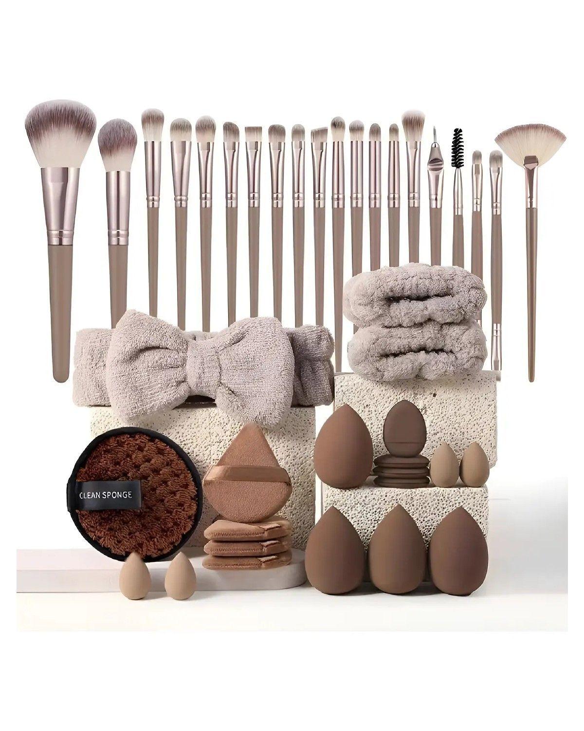 Set 40 Brochas Maquillaje Base Profesional Kit Con Esponja-0