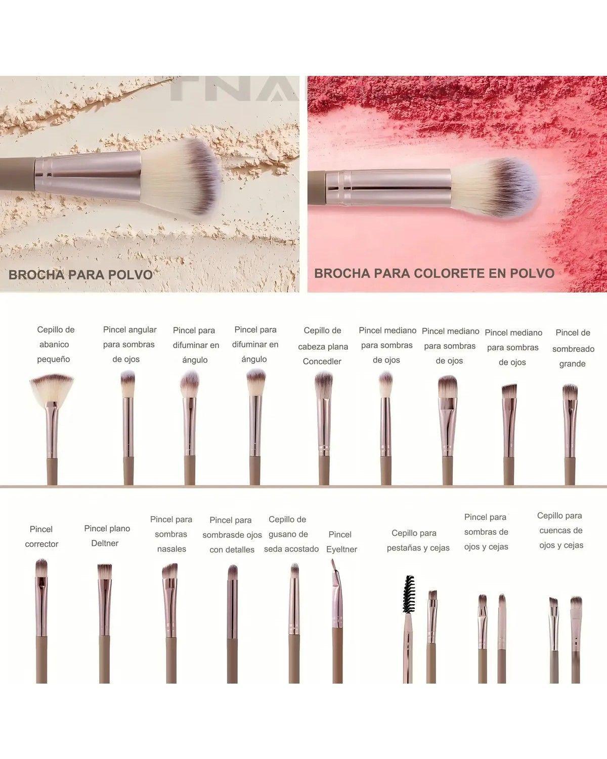 Set 40 Brochas Maquillaje Base Profesional Kit Con Esponja-2