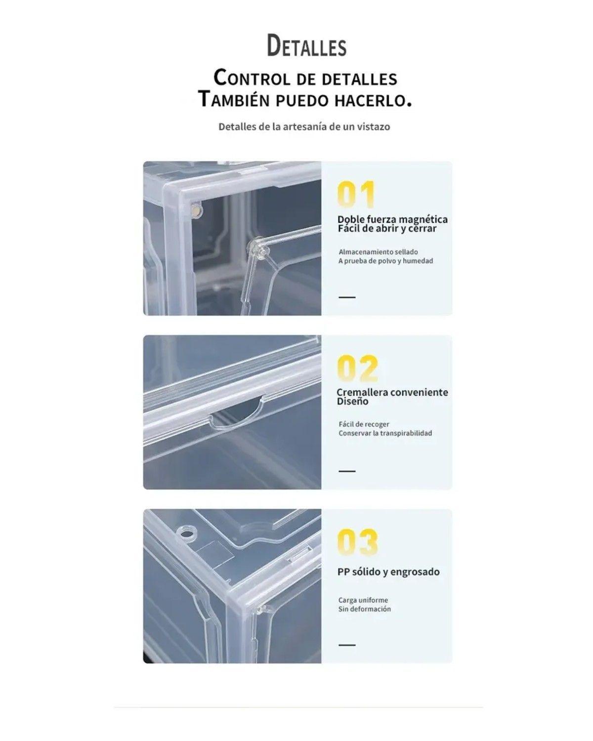 Caja Organizadora De Zapatos Set X3 Grueso Y Fuerte 34*27*19-2