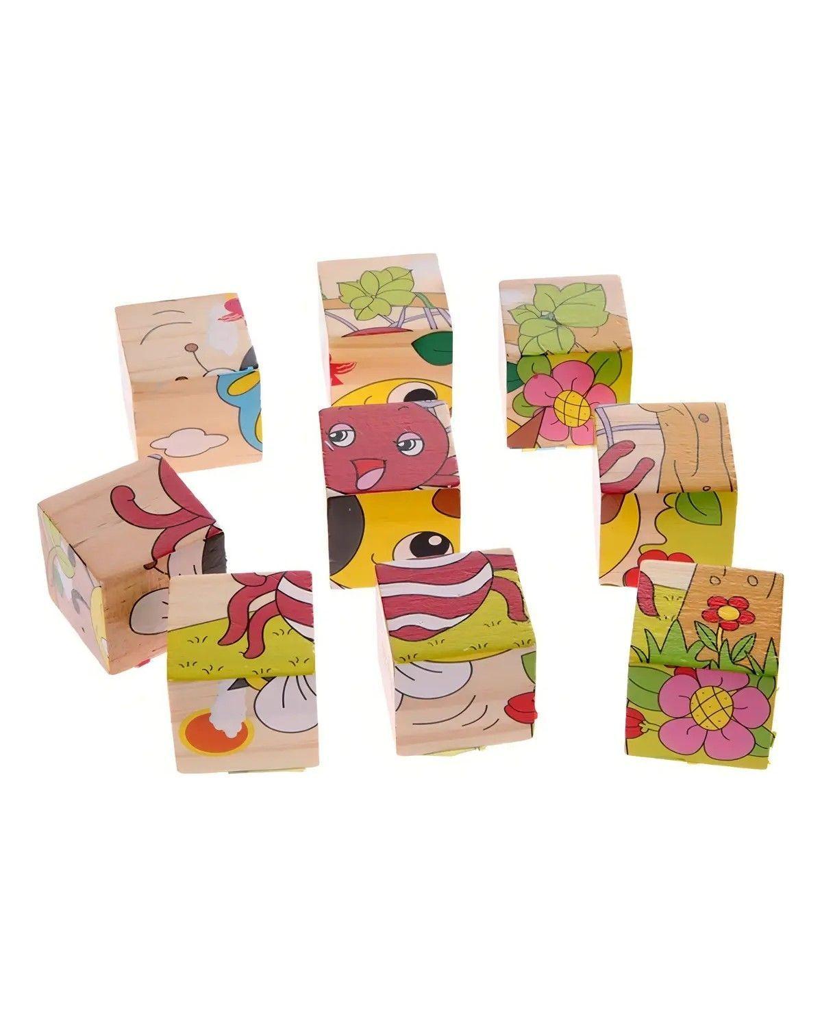 Rompecabezas 3D de Madera para Niños: Animales, 9 Piezas-2
