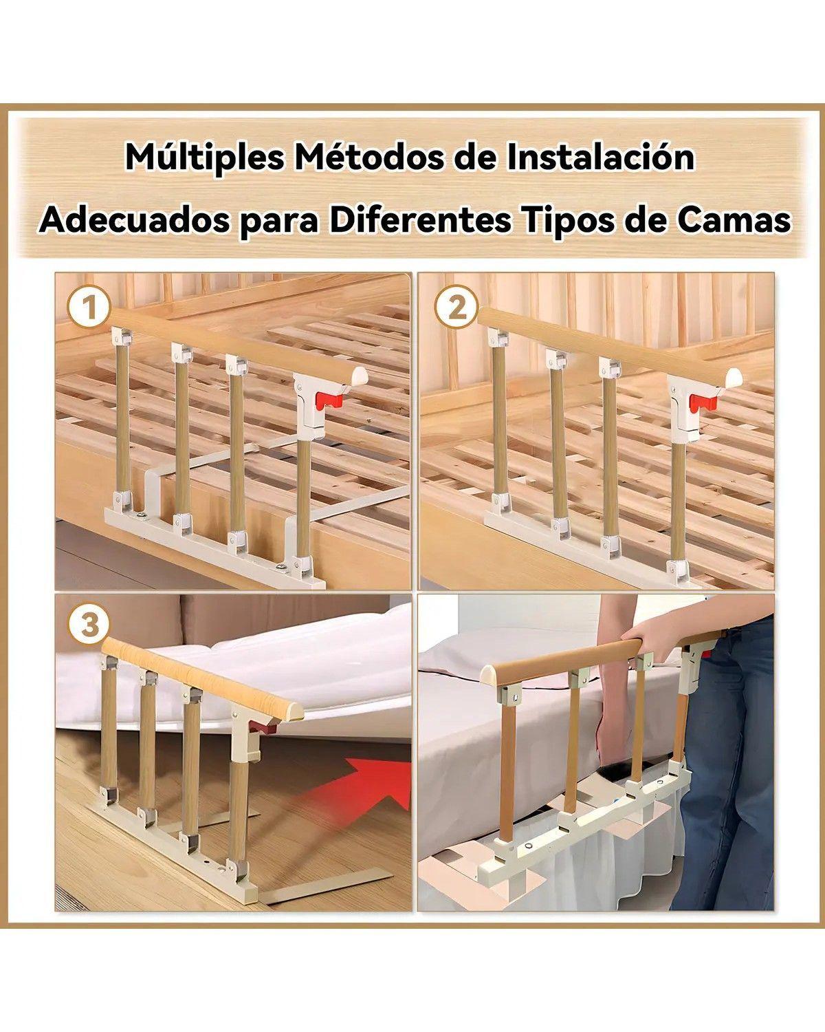 Baranda de Cama Plegable para Adulto Mayor 94 cm de Largo-3