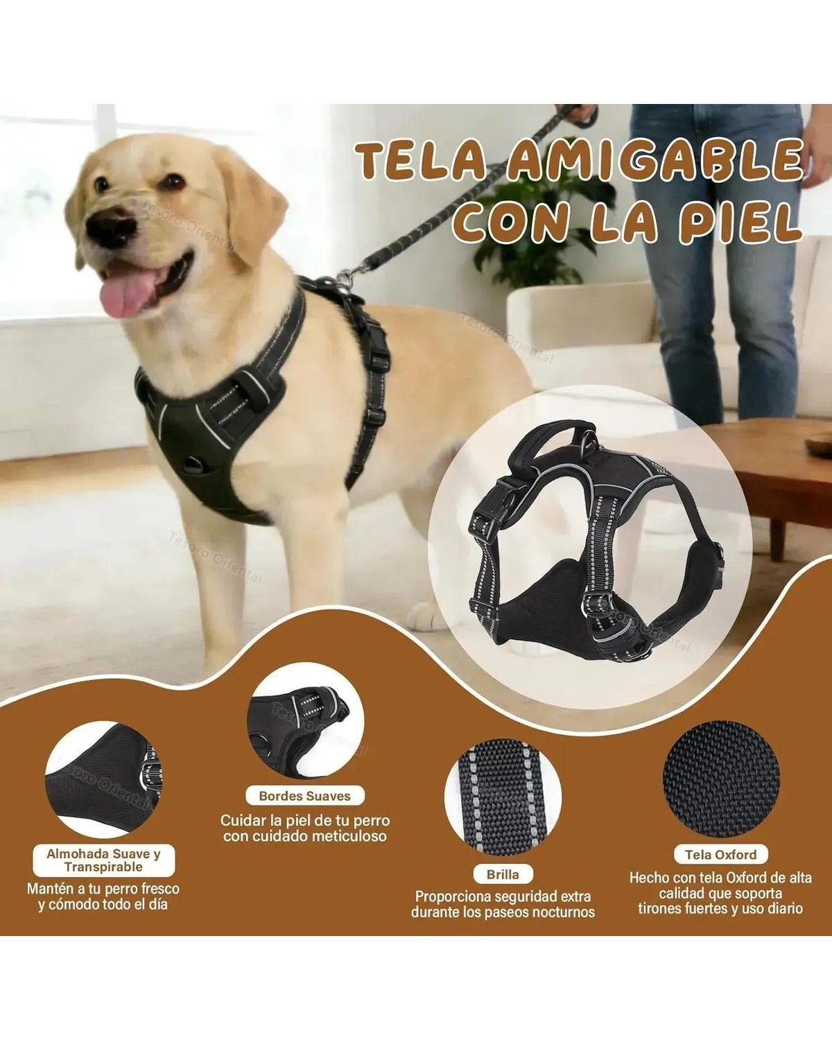 Pechera Para Perro Arnés Ajustable Reflectantes Con Correas-2
