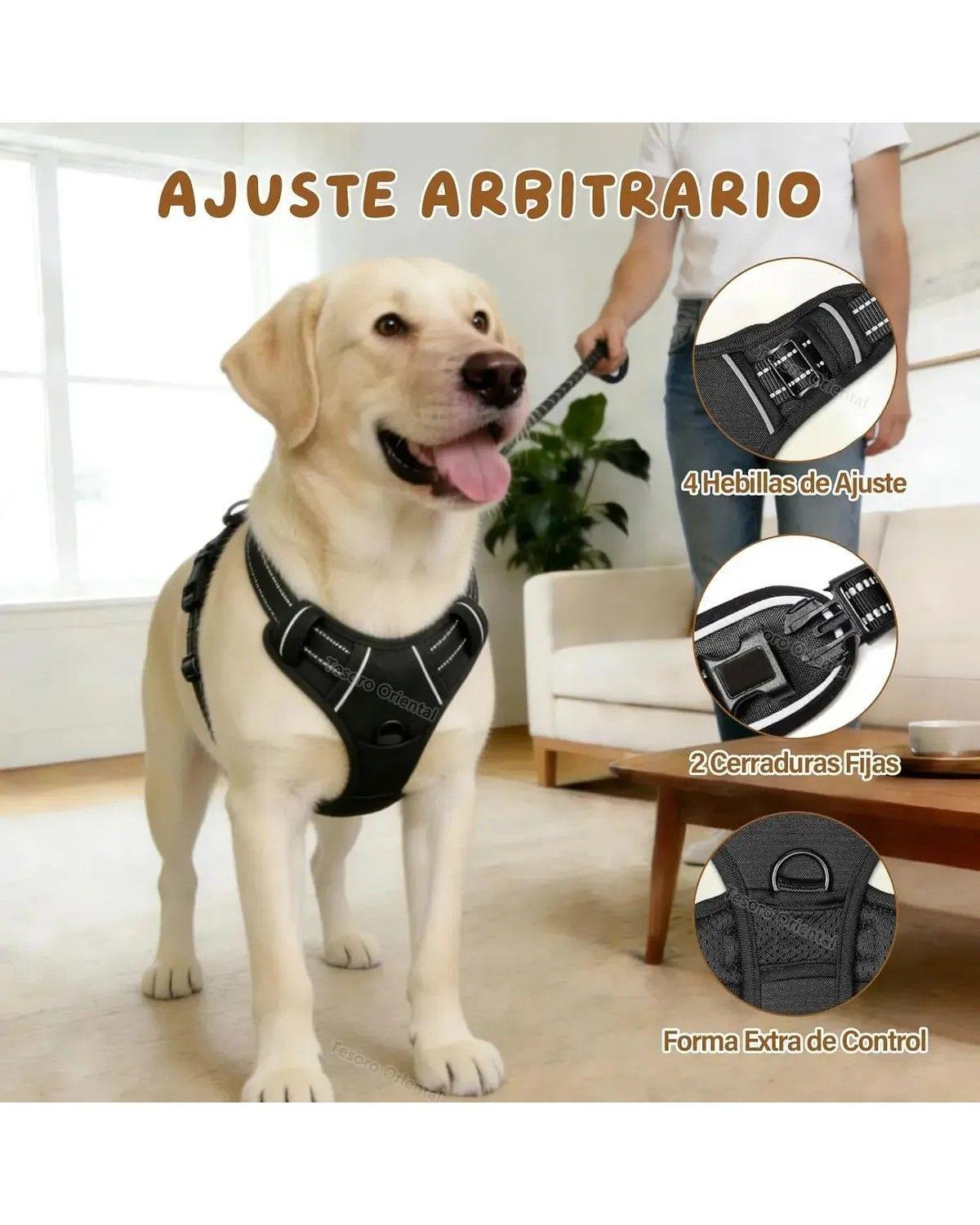 Pechera Para Perro Arnés Ajustable Reflectantes Con Correas-3