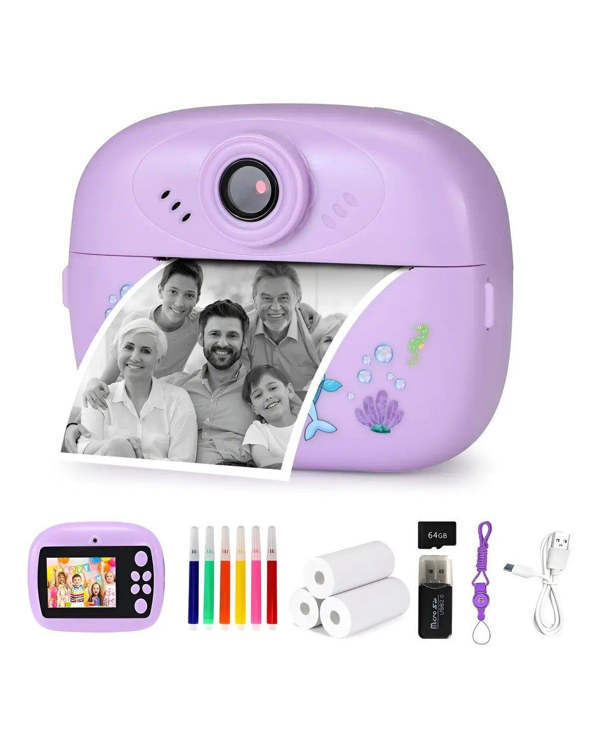 Cámara Instantánea Infantil Con Memoria Y Rollos Incluidos-0