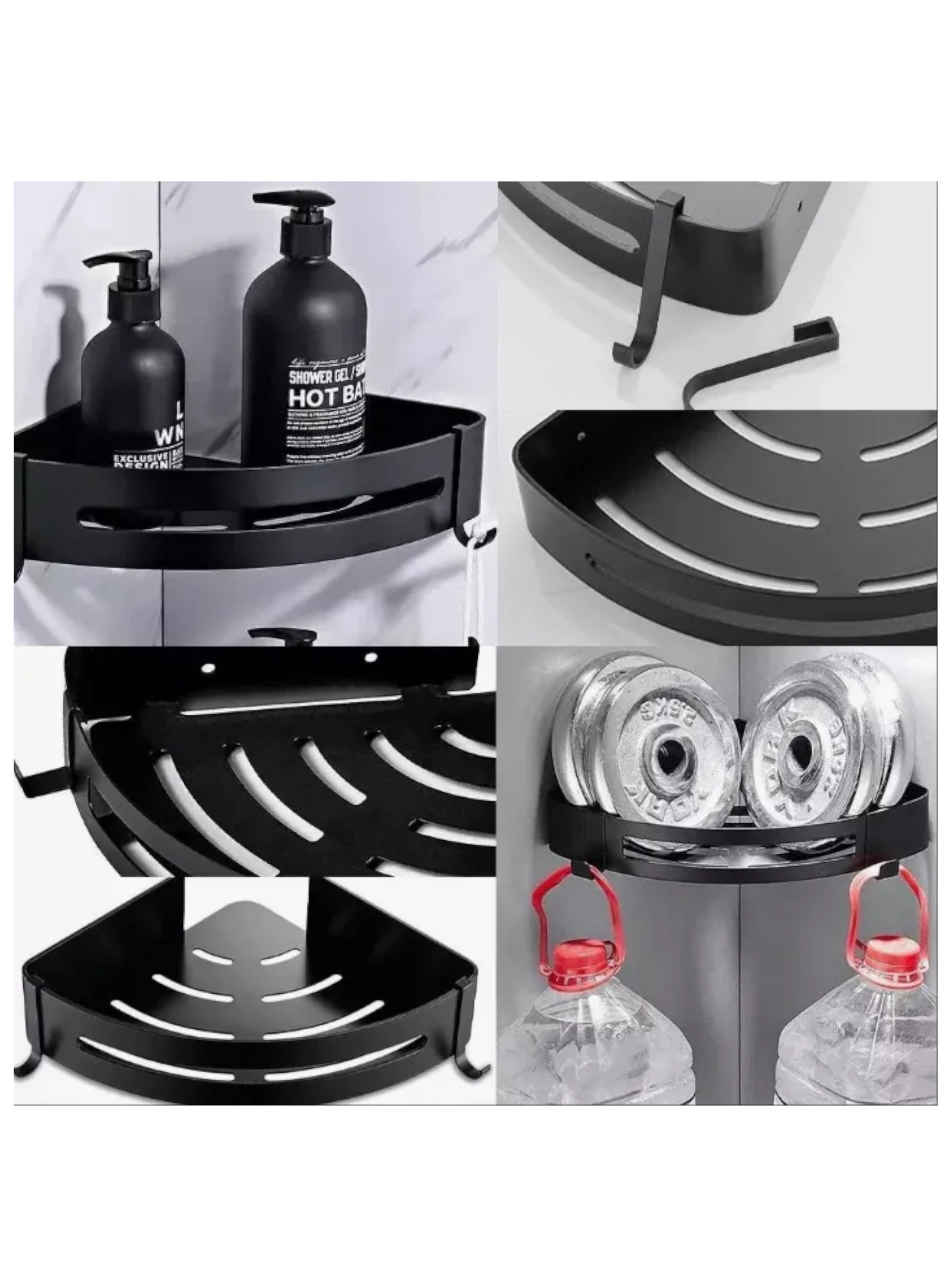 Organizadores para duchas repisas 3pcs negro-3