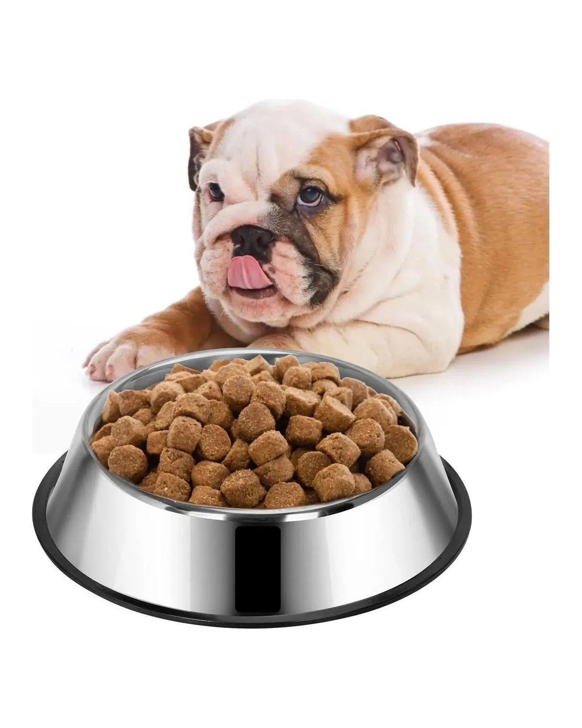 Plato Tazon Comida Agua Acero Inox Mascota Perro Gato 15 Cm-2