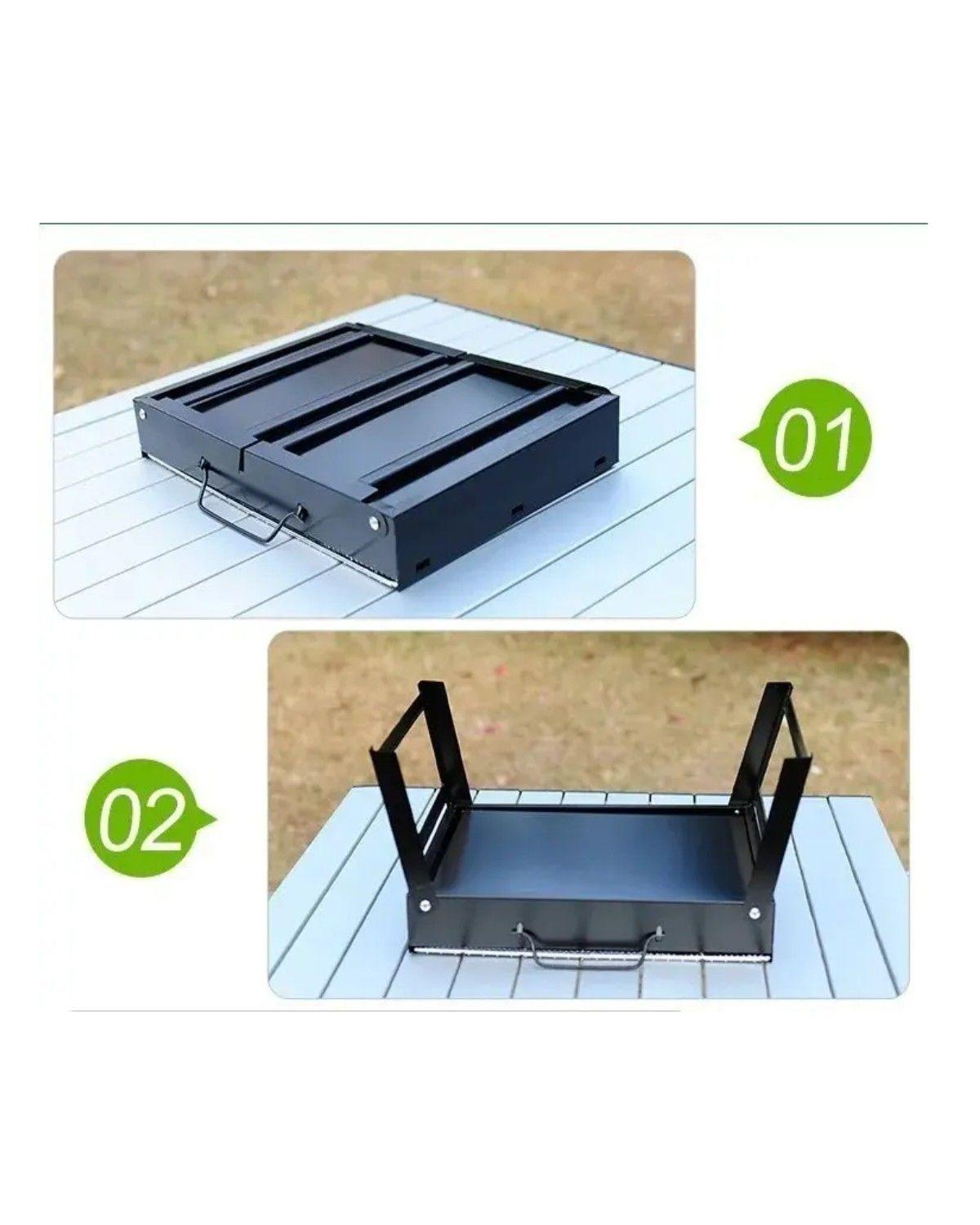 Mini Parrillera Portatil A Carbon Asados Mini Parrillera Color Negro-2