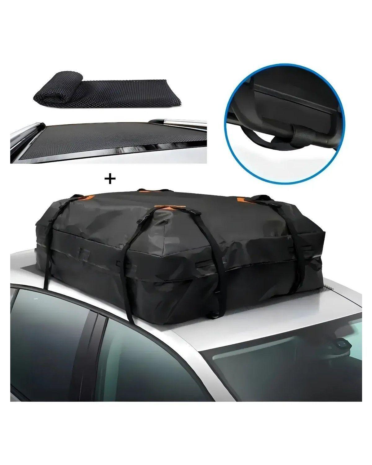 Bolso Portaequipaje Techo Auto 425 Lt Impermeable + Alfombra-0