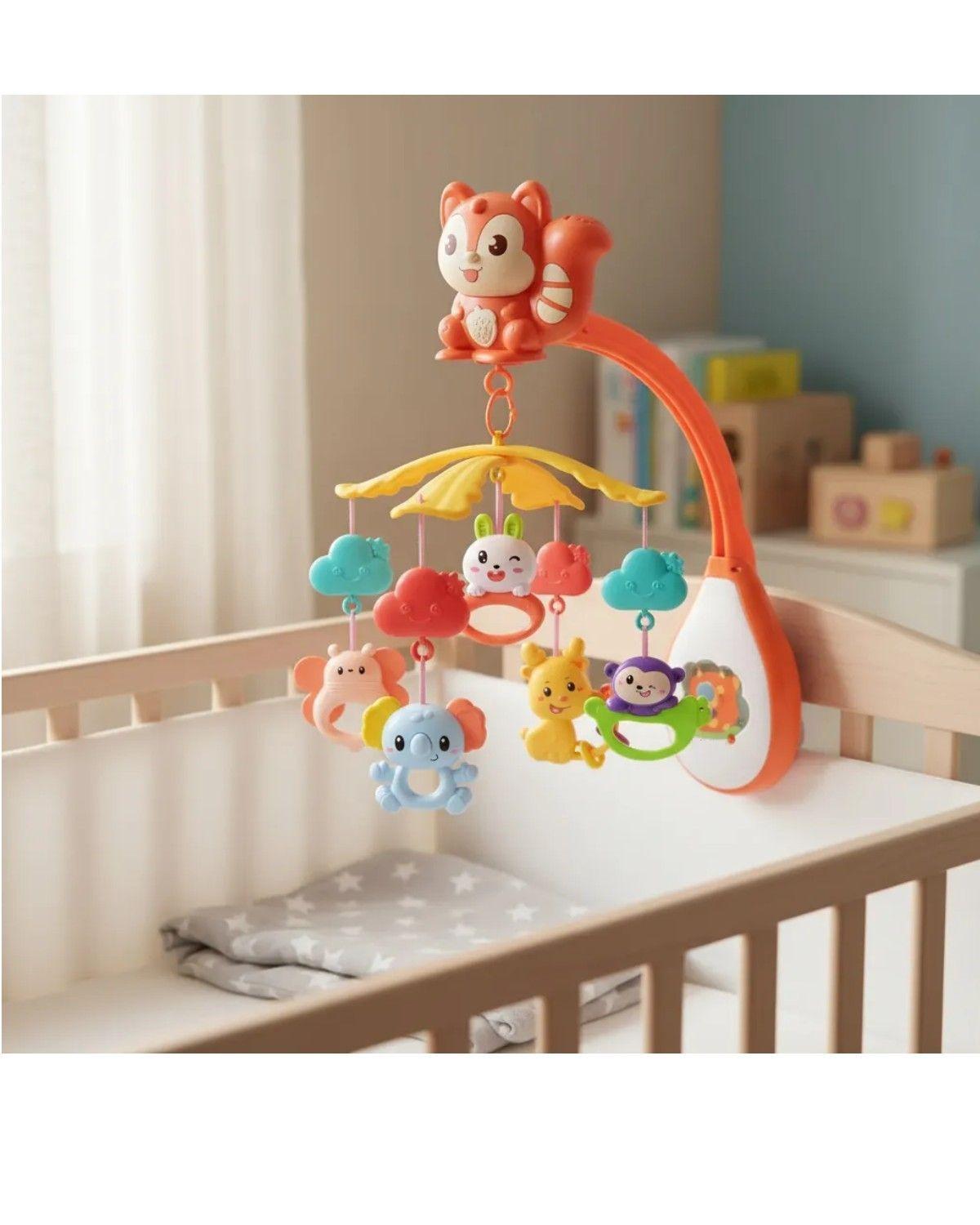 Movil Musical Para Bebe Con Diseño Ardilla Sonido-2