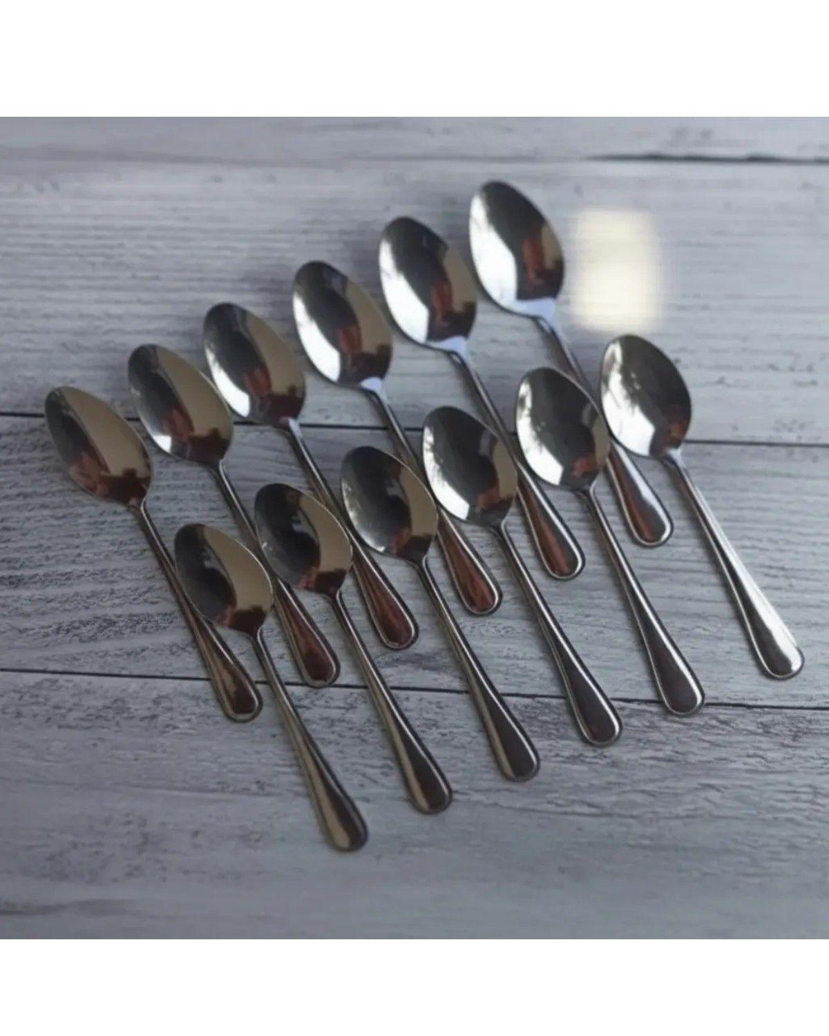 Pack 12 Cucharas Te Cafe Postre Cocina Acero Inoxidable-0