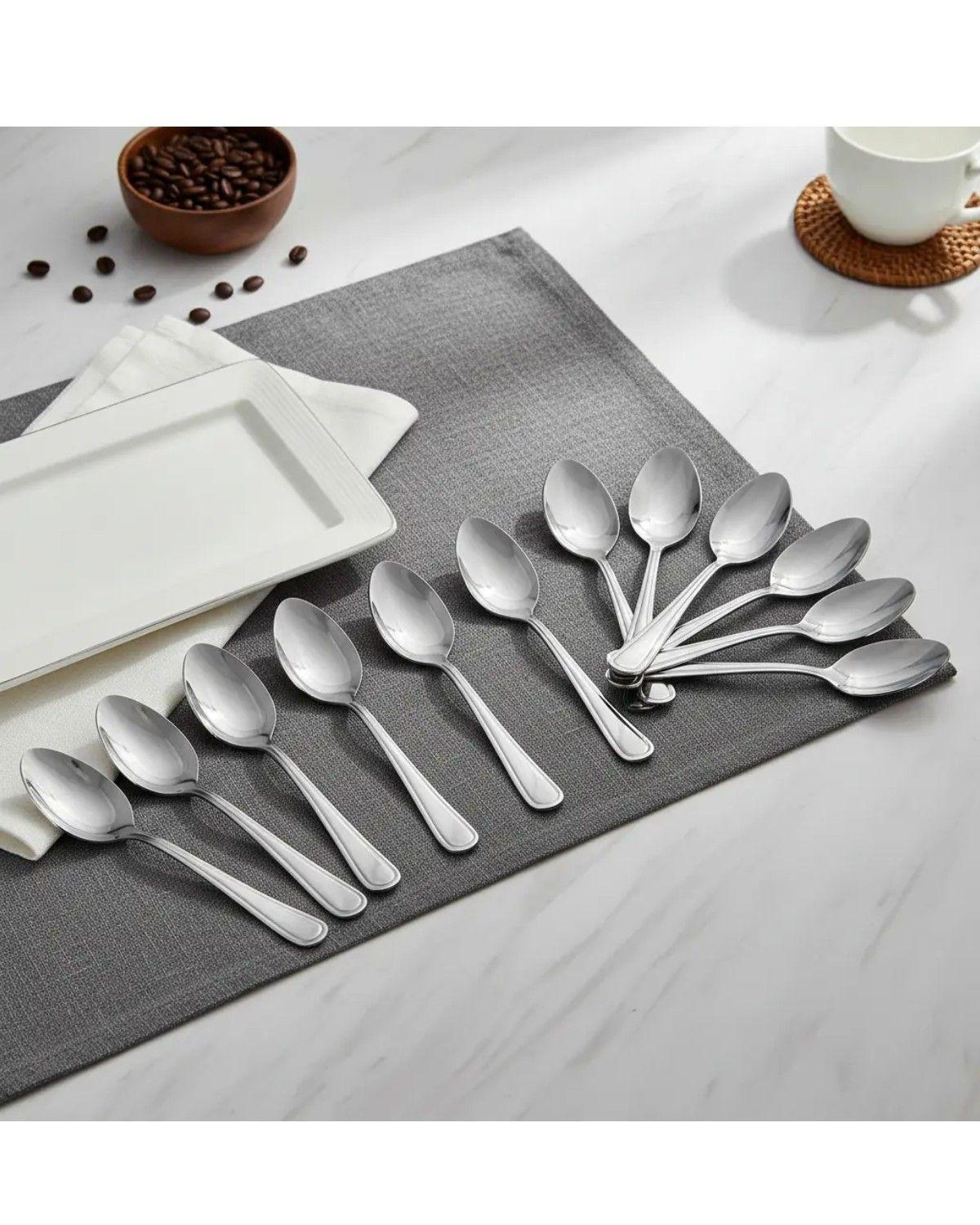 Pack 12 Cucharas Te Cafe Postre Cocina Acero Inoxidable-2