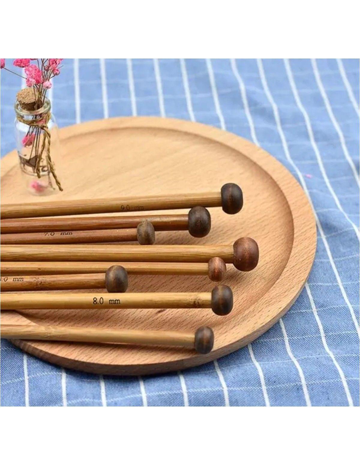 Set Palillos Para Tejer De Bambú, 2mm A 10mm (18 Tamaños)-1