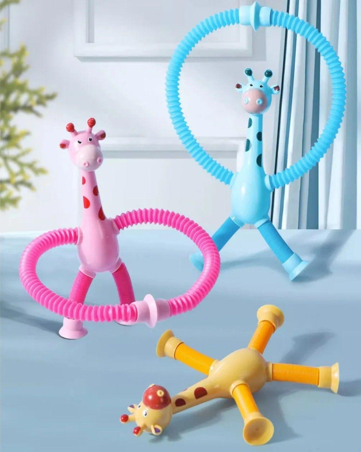 10 Jirafas Tubos Pop Con Ventosa Sensorial Para Niños-3