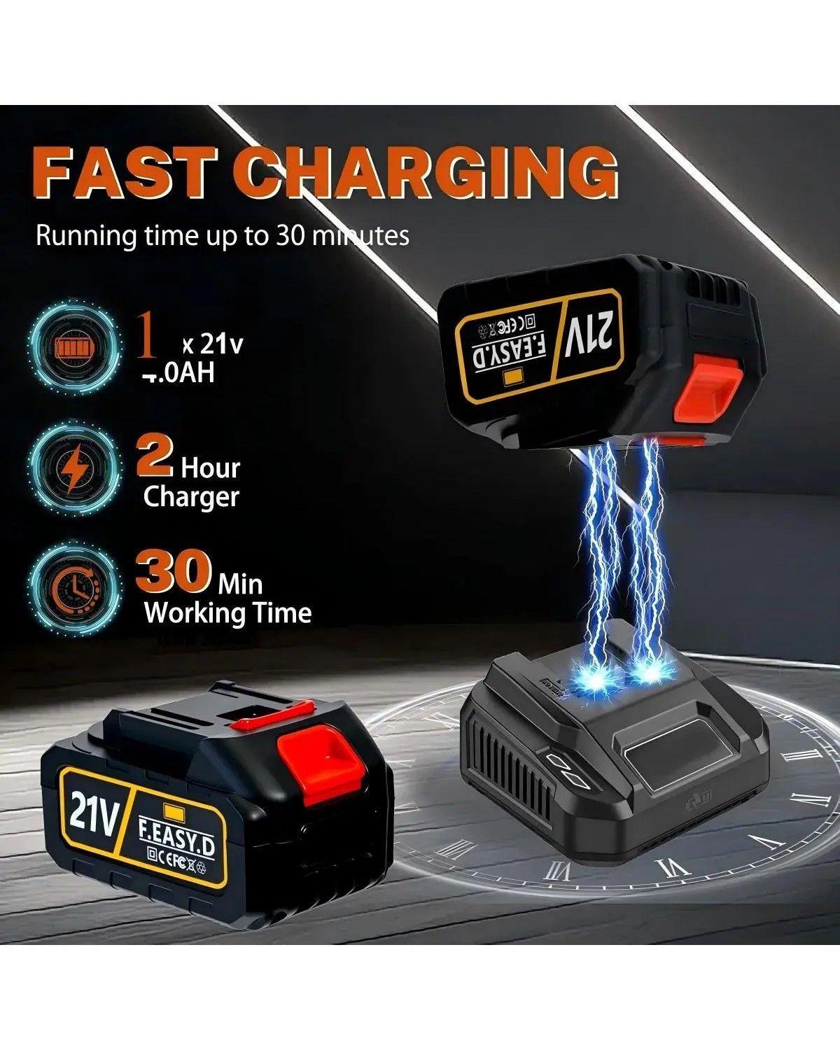 Sopladora De Aire Inalámbrico Electrica Plegable Naranja-2