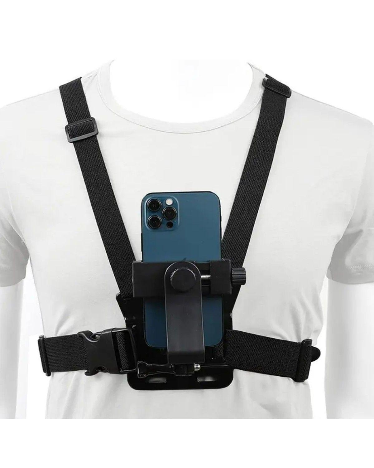 Soporte Celular Ajustable Kit Arnes De Pecho Correa Selfie-0