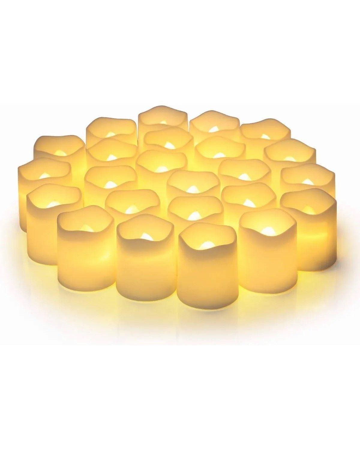 Pack 24 Velas Led Con Efecto Llama Porta Frascos Decorativas-0