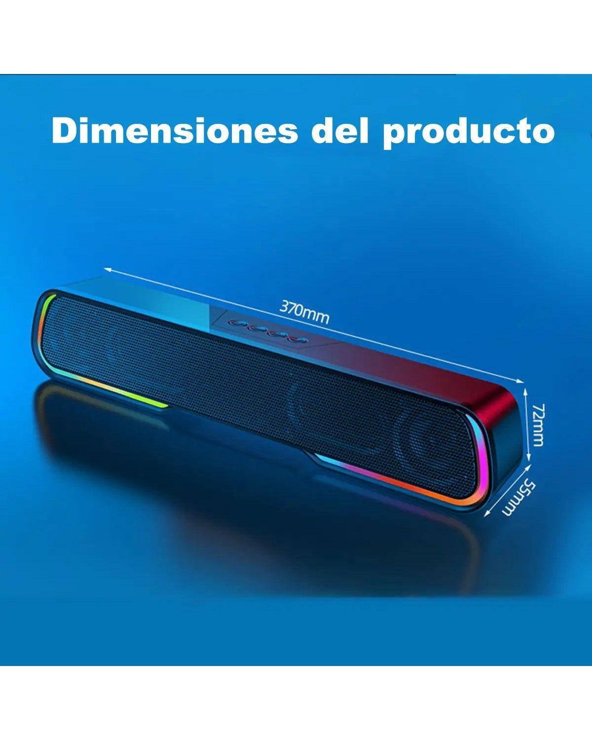 Soundbar Parlante Gamer Bluetooth Luces Rgb 1200mah Negro-2
