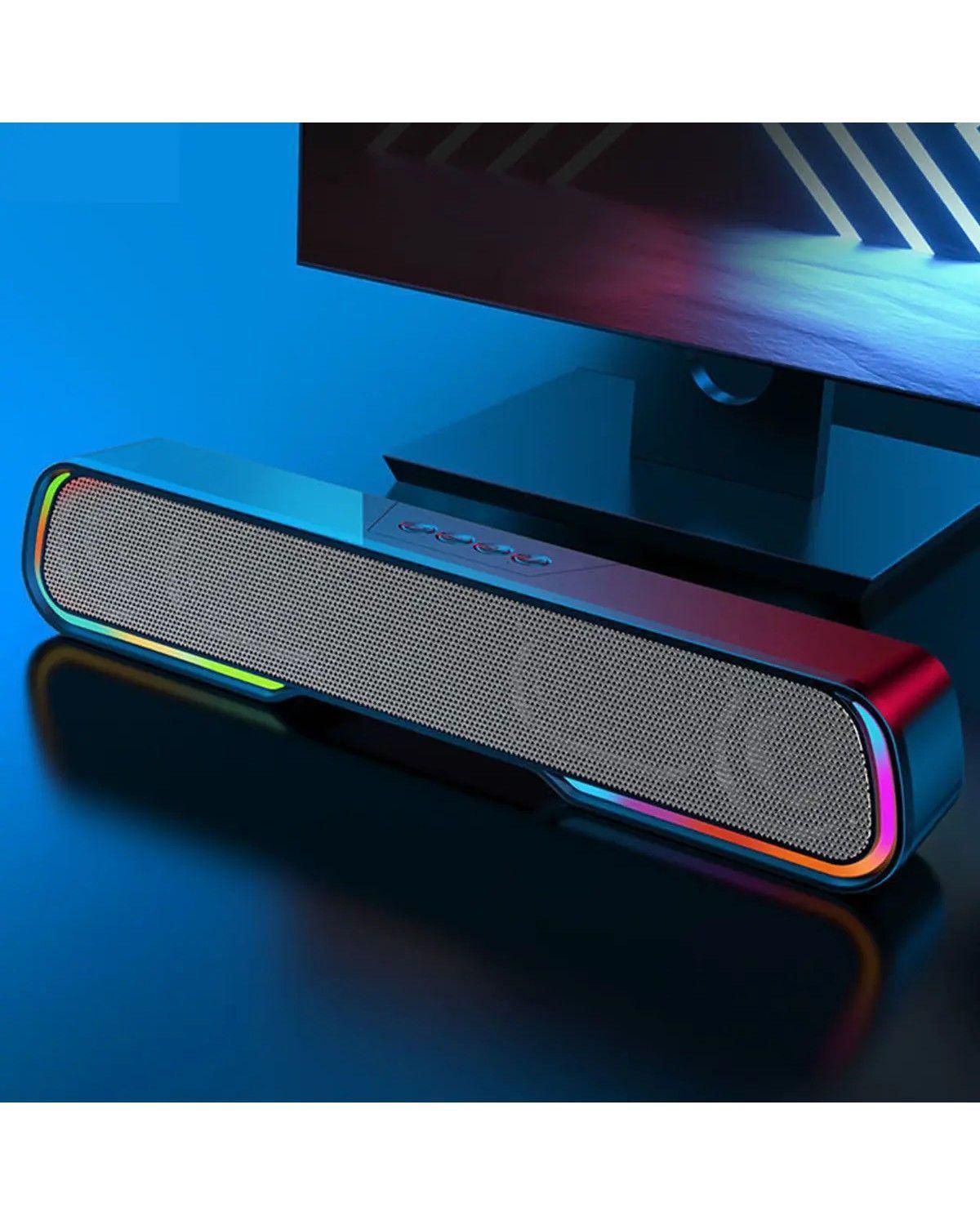 Soundbar Parlante Gamer Bluetooth Luces Rgb 1200mah Negro-3