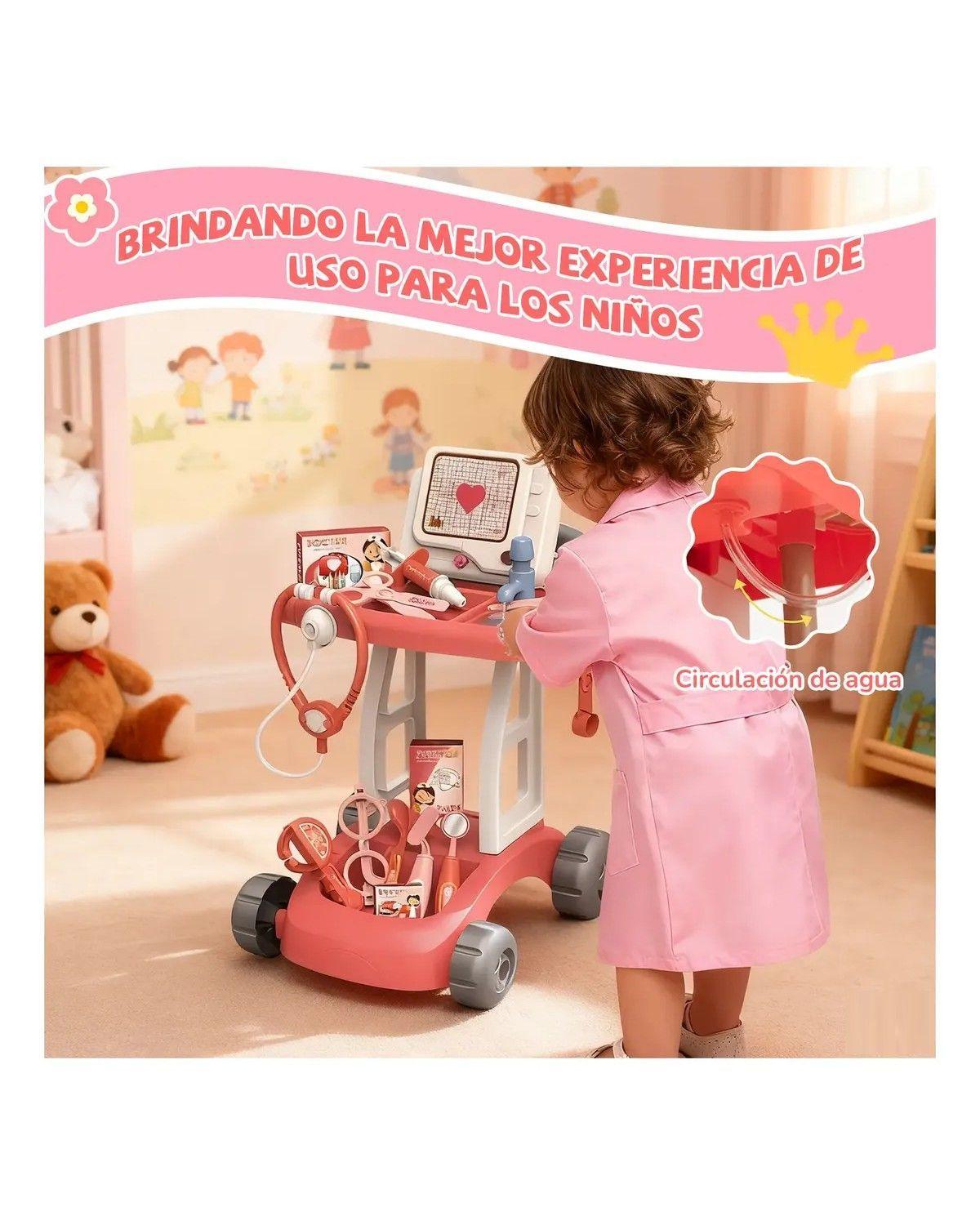 Juguete Carrito Médico Juego Doctor Niños Luz Agua 14 Piezas-3