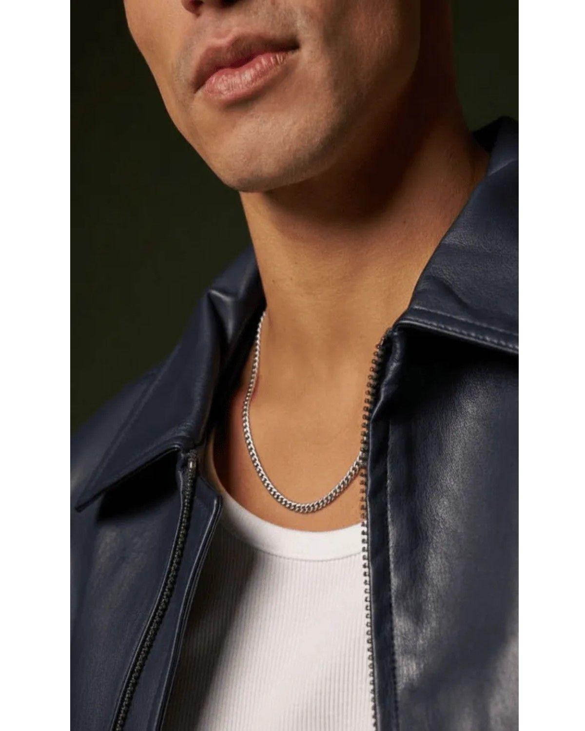 Cadena Miami Cuban 5mm Plateada Acero Inoxidable 316l-3